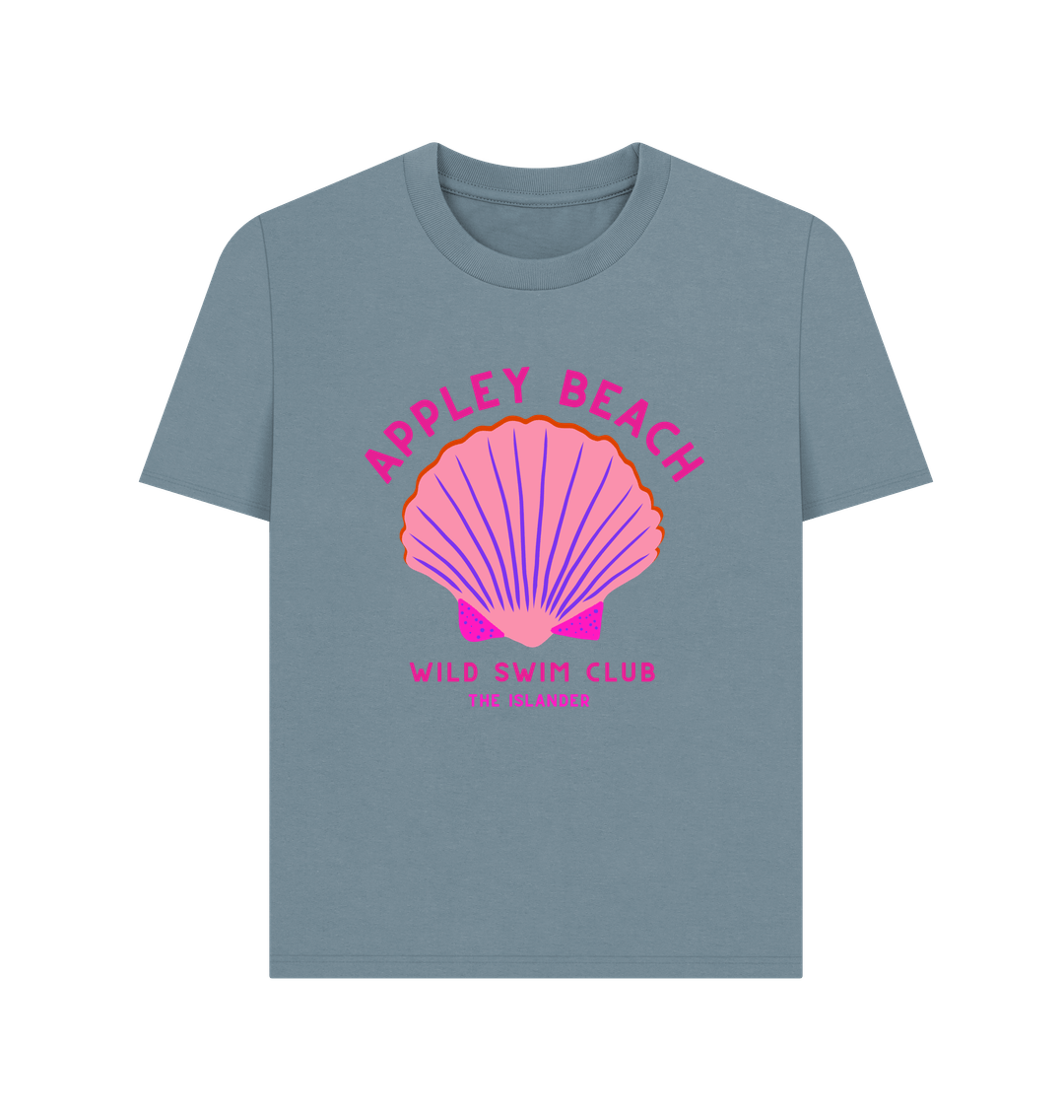 Stone Blue Appley Beach - Pink Wild Swim Club - Women's T Shirt