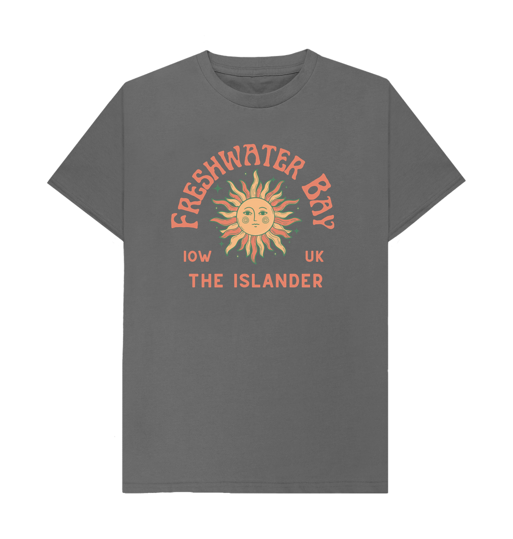 Slate Grey Freshwater Bay - Mens\/Unisex Tshirt - Sunshine and stars - The Islander