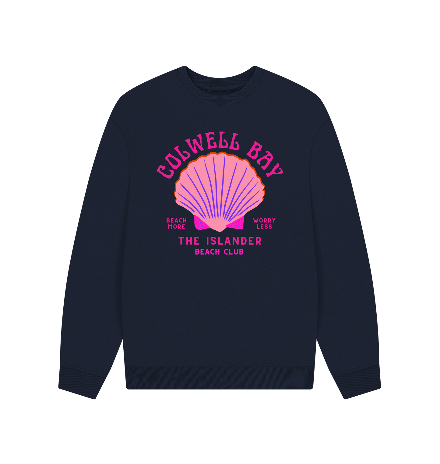 Navy Blue Printed Sweater Front