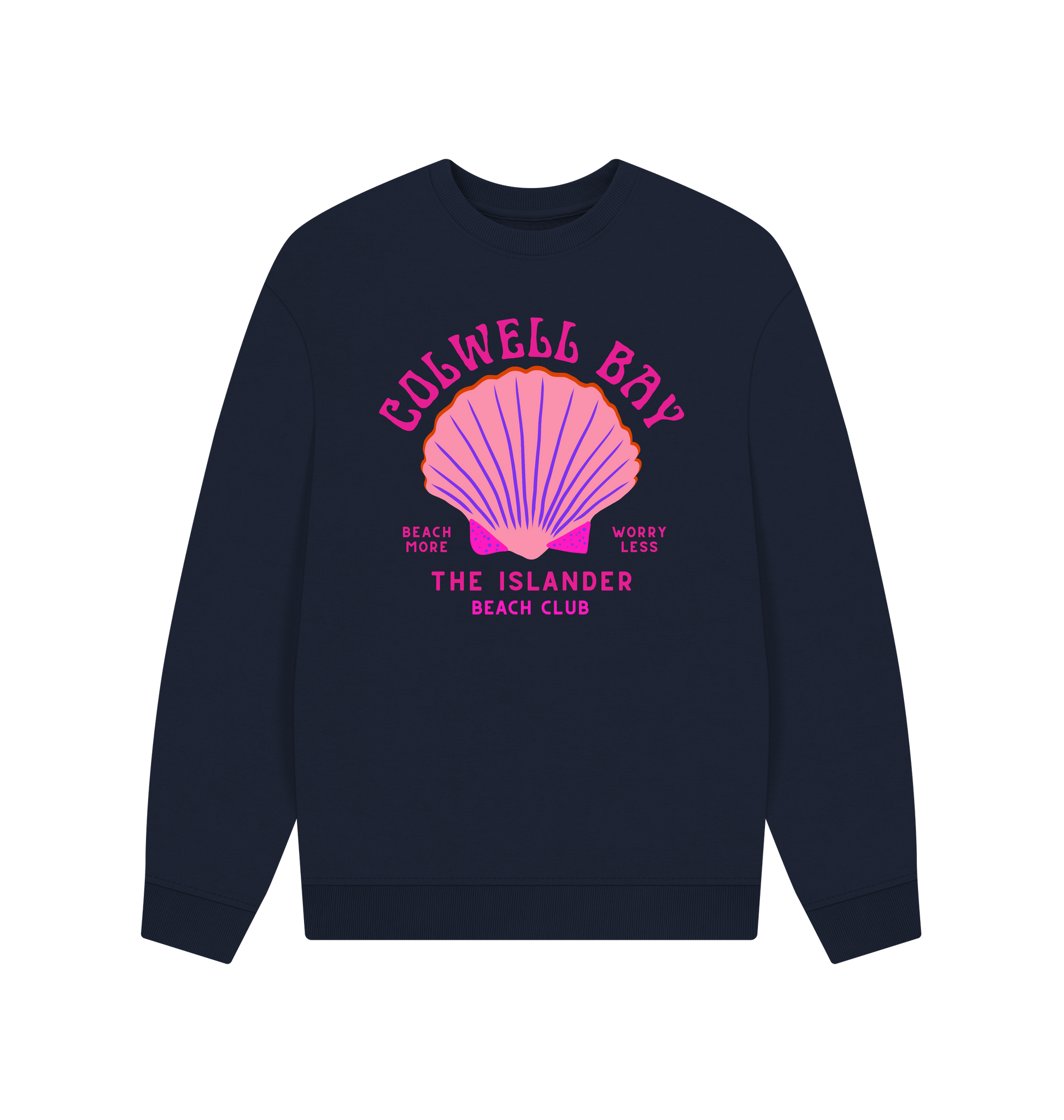 Navy Blue Printed Sweater Front