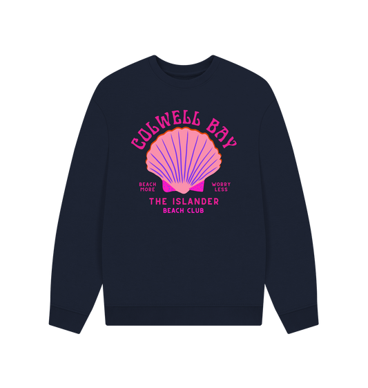 Navy Blue Printed Sweater Front