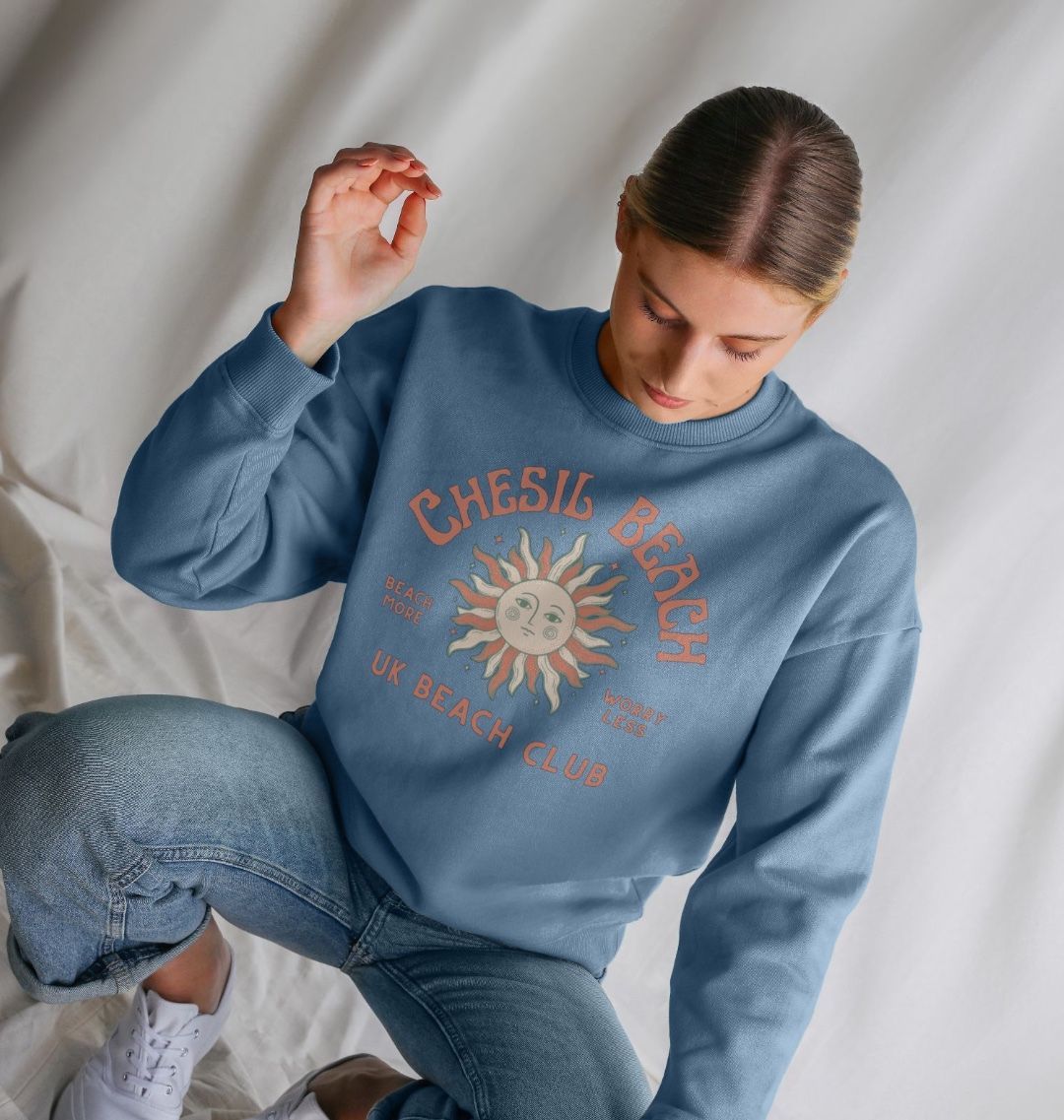 Chesil Beach - UK Beach club  - Women's Oversized style sweatshirt - Dorset Beach