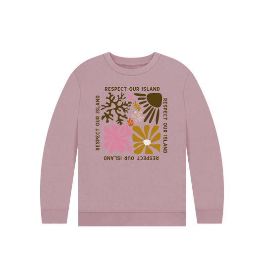 Mauve Respect Our Island - Kids Sweatshirt - Organic Cotton