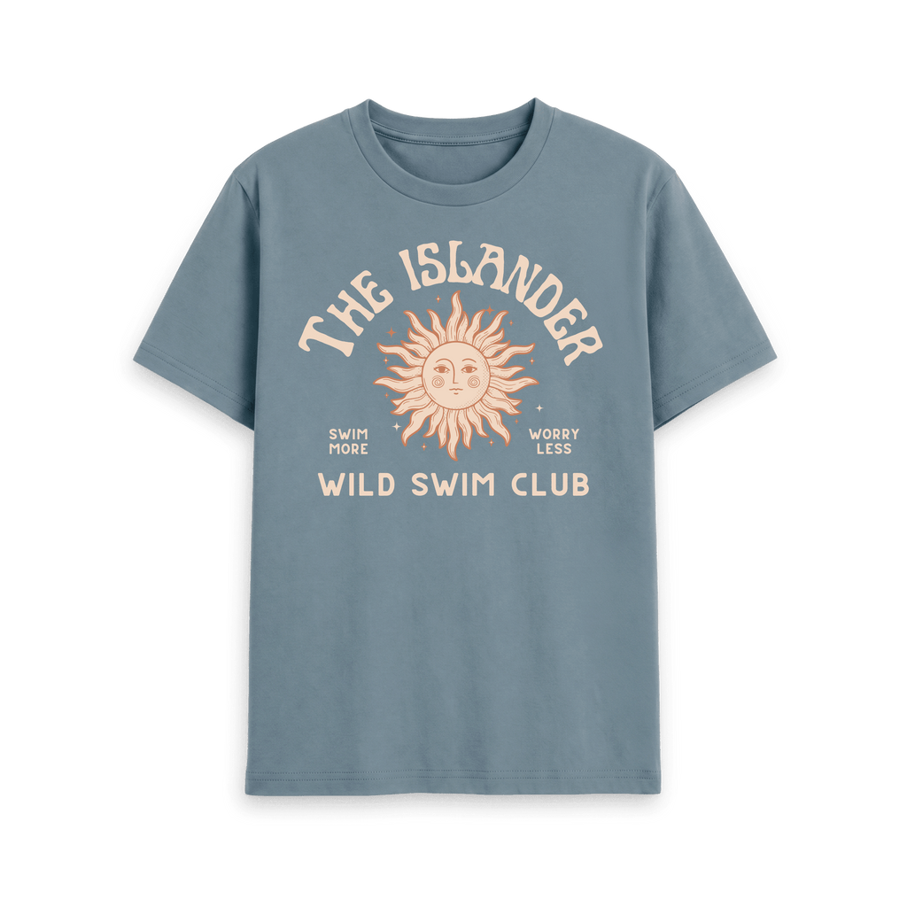 Stone Blue Printed T-shirt Front
