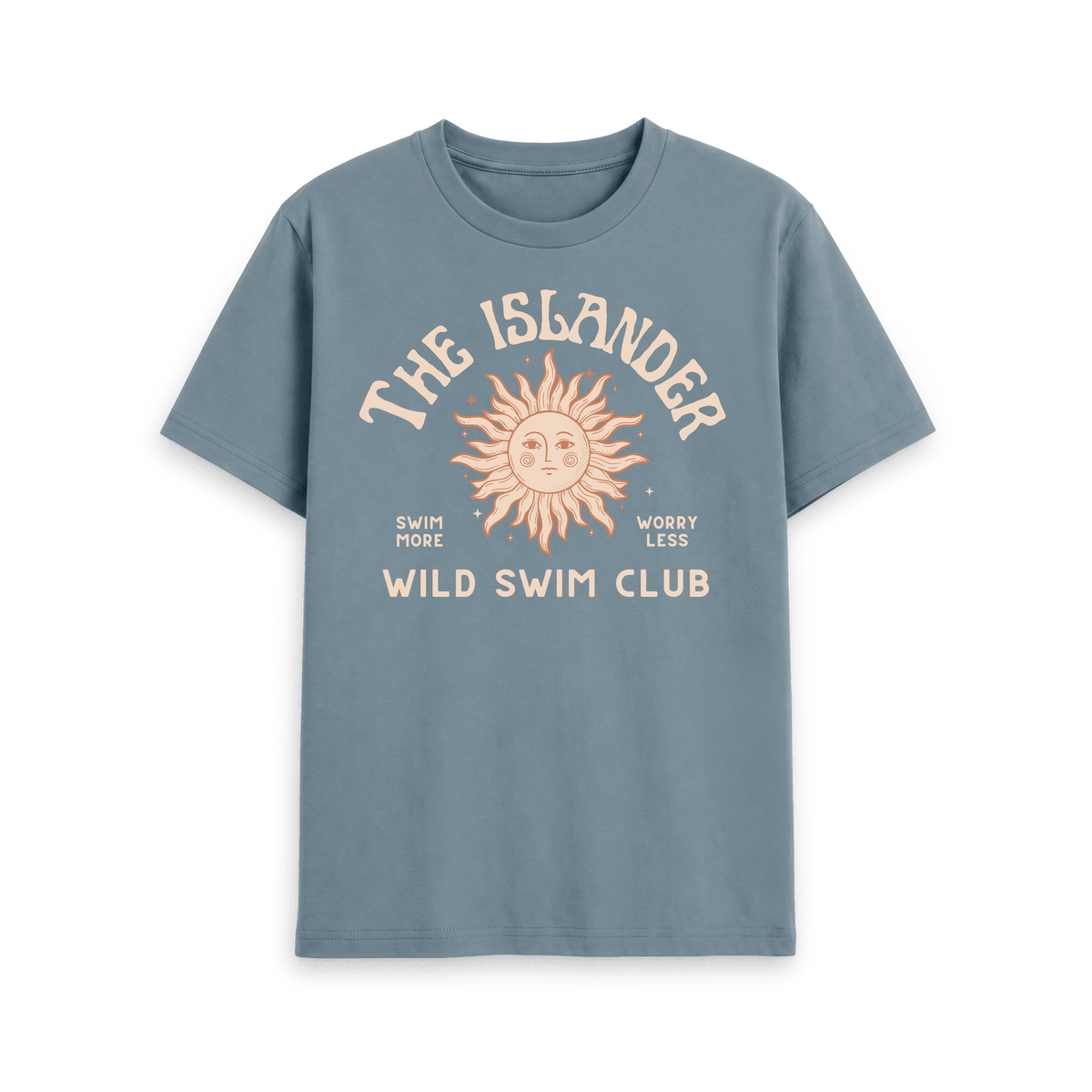 Stone Blue Printed T-shirt Front
