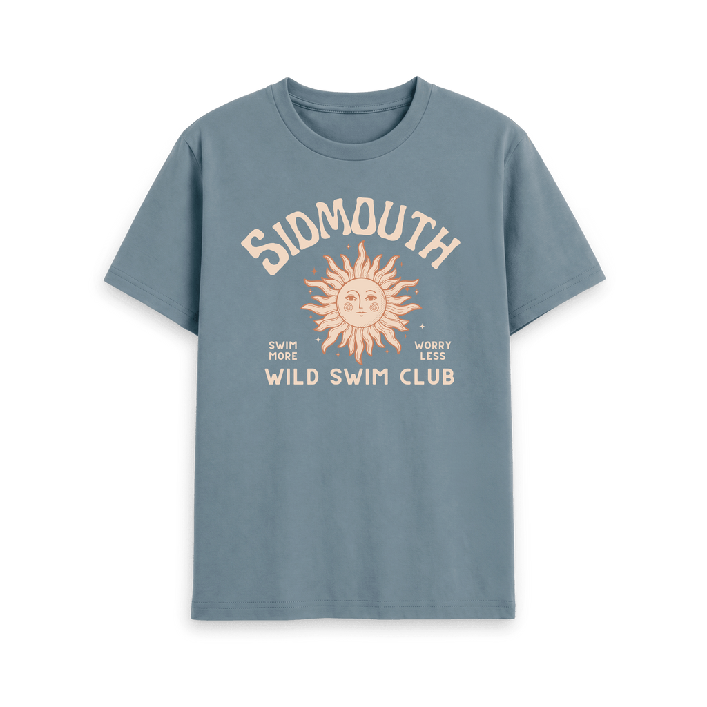 Stone Blue Printed T-shirt Front