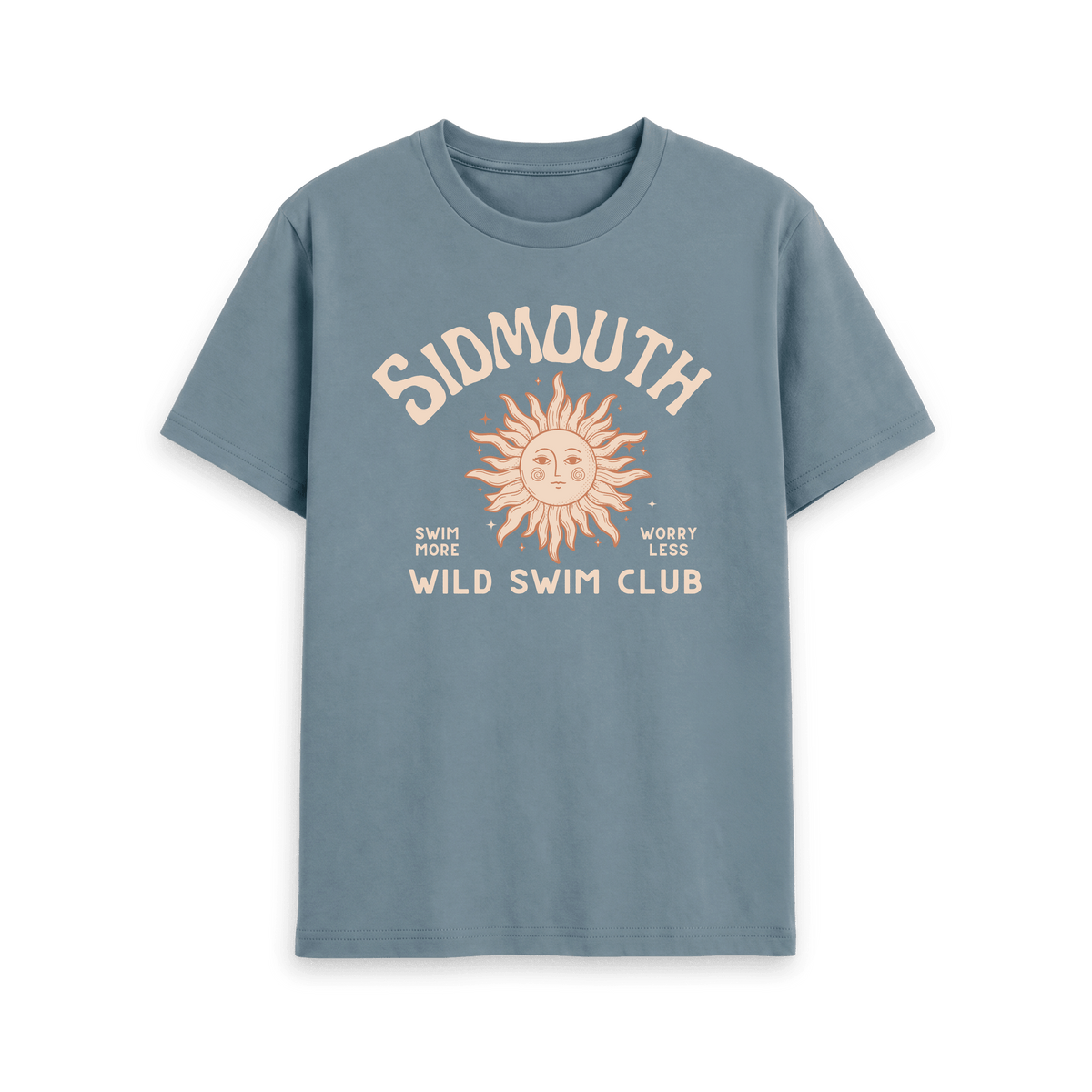 Stone Blue Printed T-shirt Front