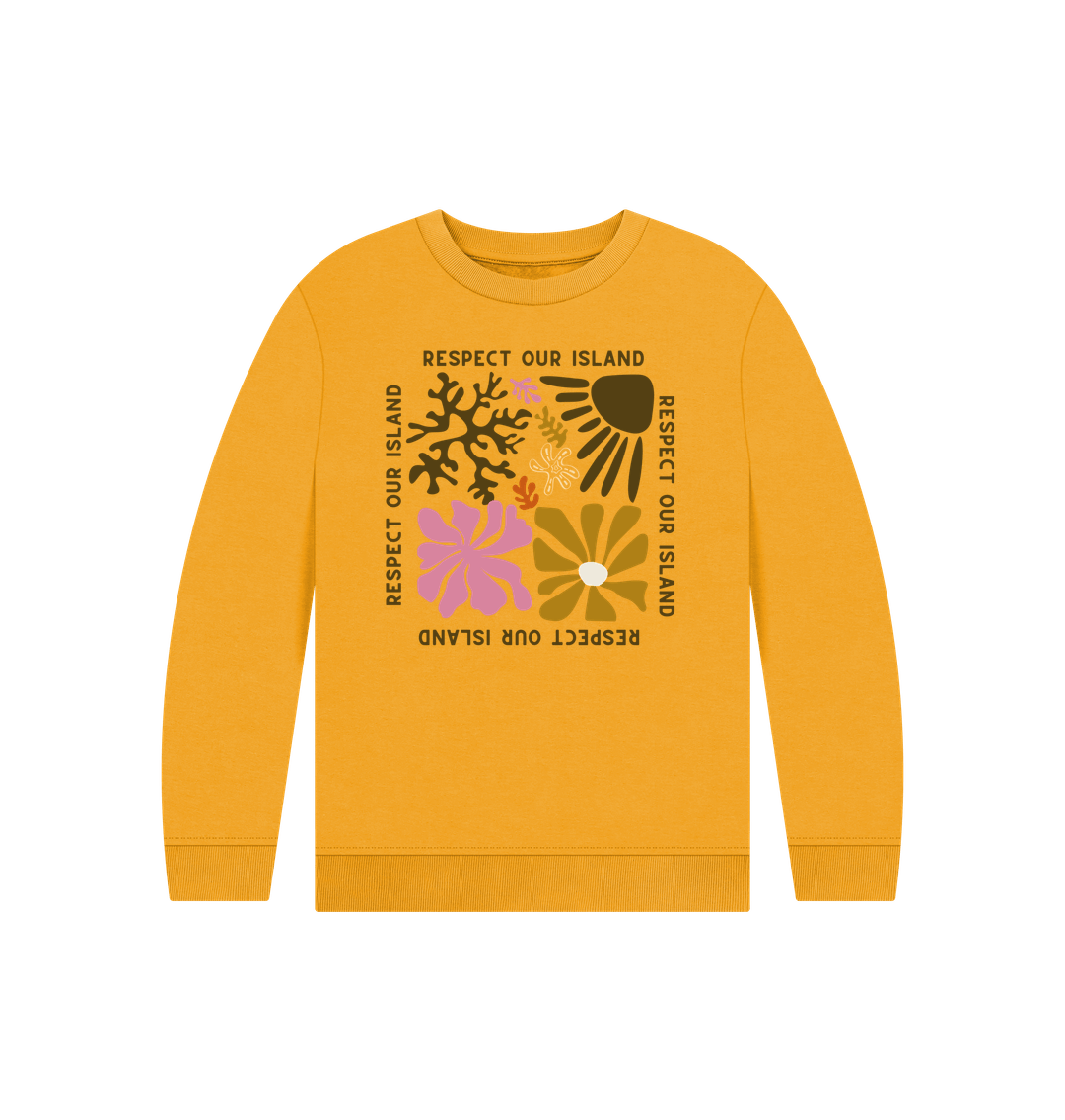 Mustard Respect Our Island - Kids Sweatshirt - Organic Cotton