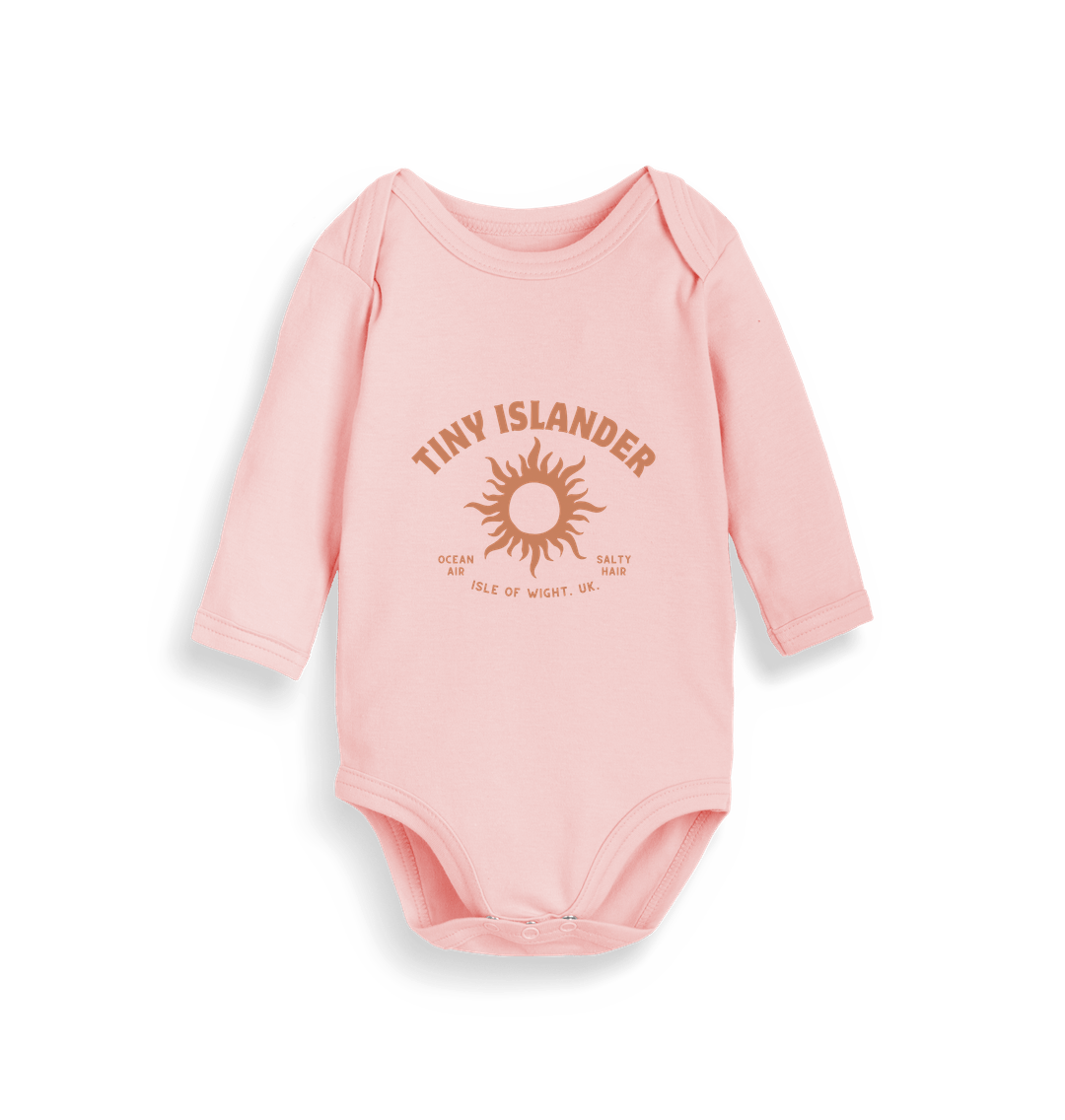 Organic Powder Pink Tiny Islander - Baby Organic Long Sleeve Body Suite