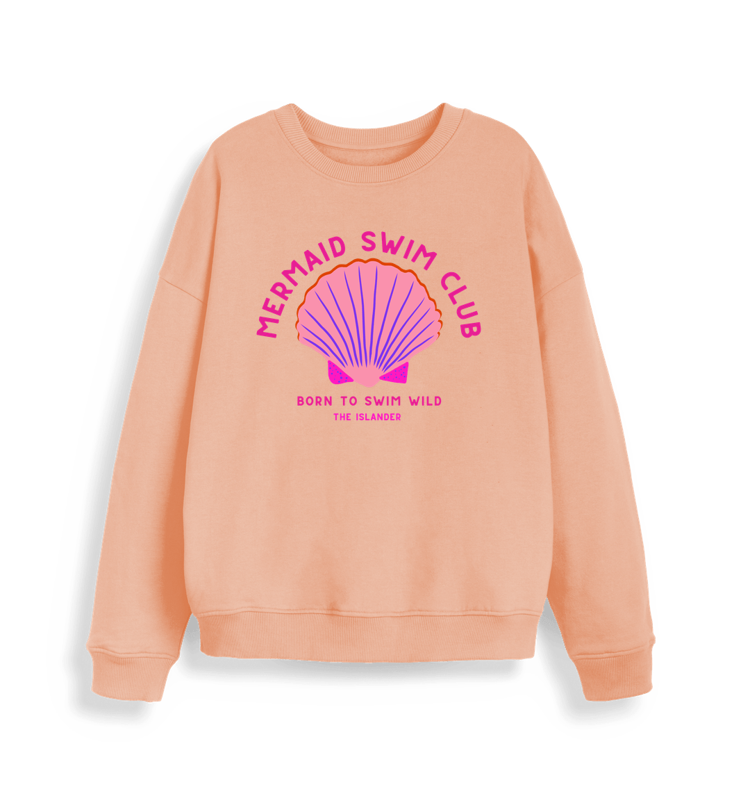 Fraiche Peche Mermaid Swim Club - Women's Oversized Style Sweatshirt