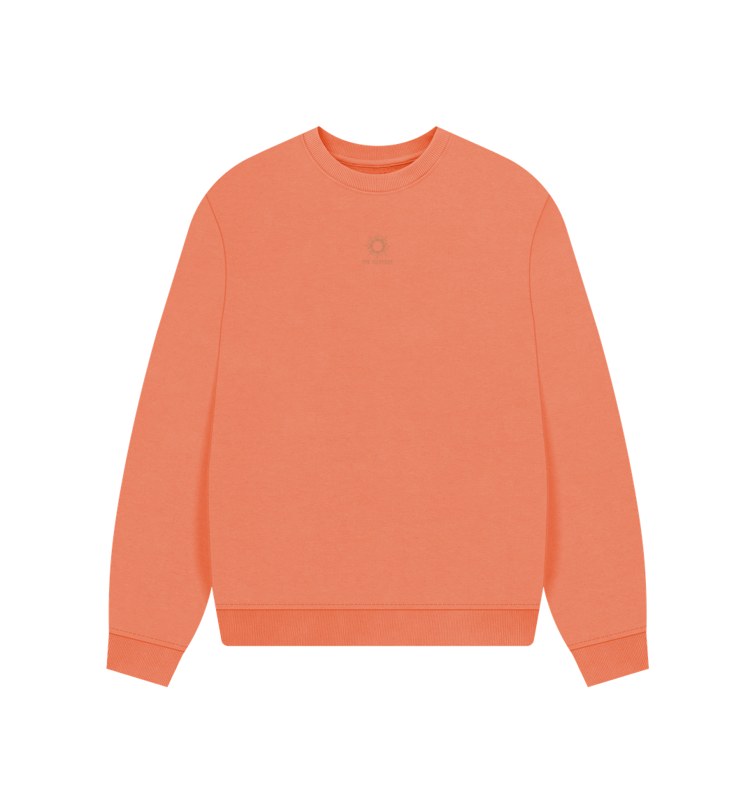 Apricot Seagrove Bay - Front and Back Print - Cold Water Club - Women's Oversized Style Sweatshirt