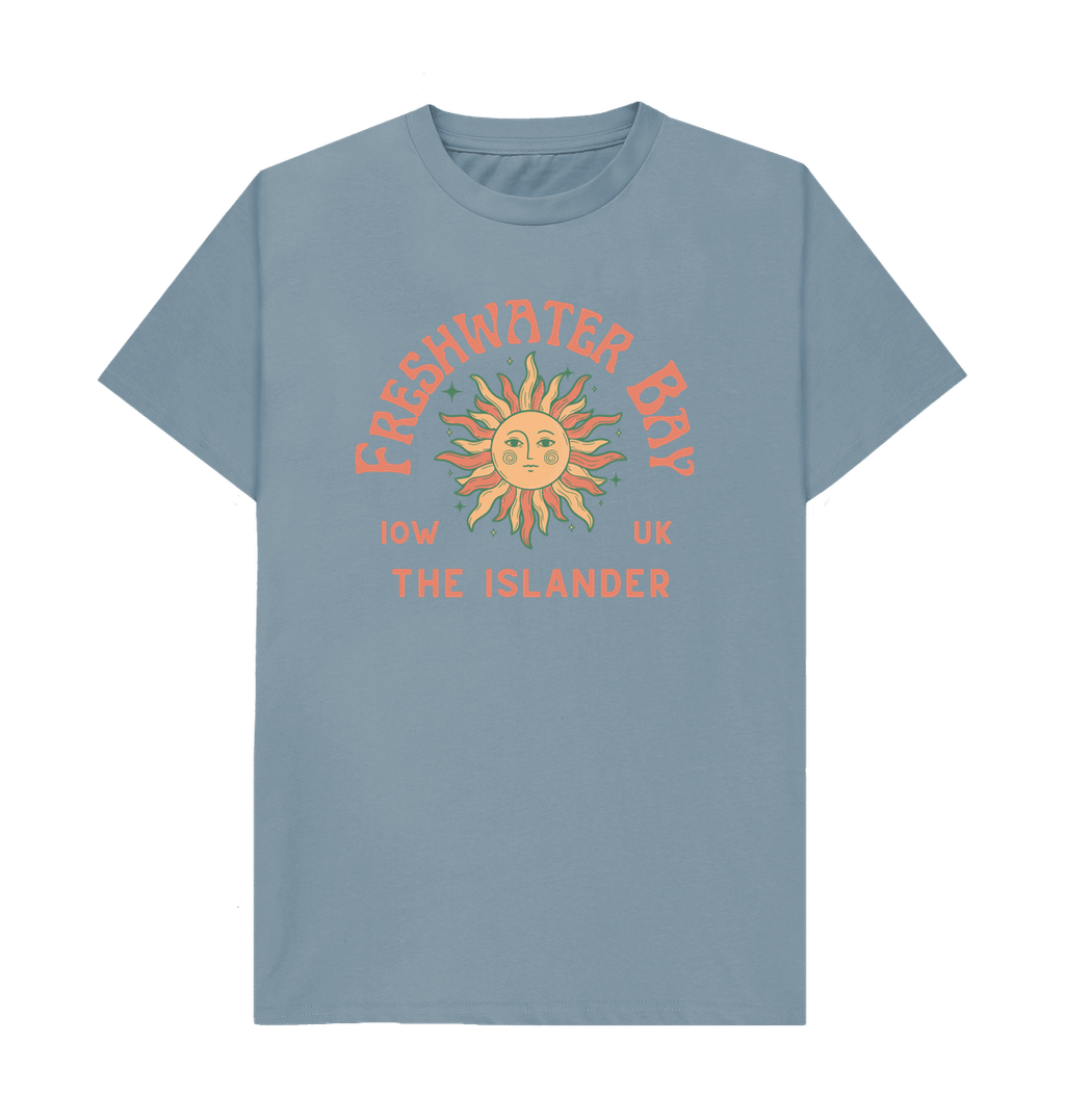 Stone Blue Freshwater Bay - Mens\/Unisex Tshirt - Sunshine and stars - The Islander