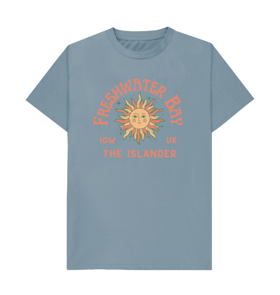 Stone Blue Freshwater Bay - Mens\/Unisex Tshirt - Sunshine and stars - The Islander