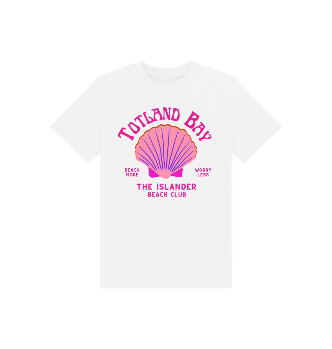 White Totland Bay - Pink Beach Club - Kids T Shirt