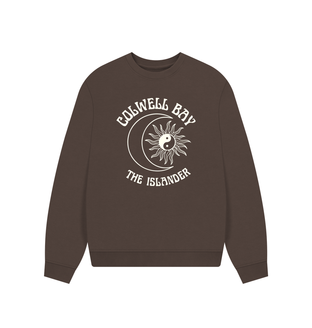 Chocolate Colwell Bay - Sun and Moon - Women's oversized style sweatshirt - The Islander