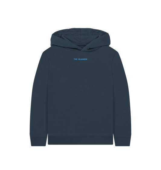 Navy Blue Printed Kids Hoodie Front