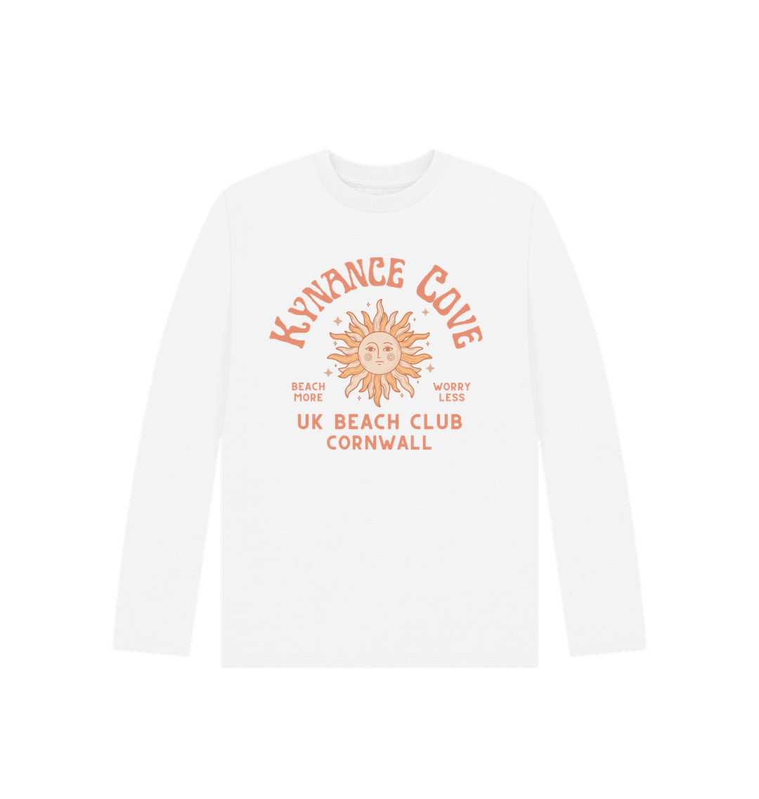 White Kynance Cove - Cornwall - Kids Long Sleeve T Shirt - Organic Cotton