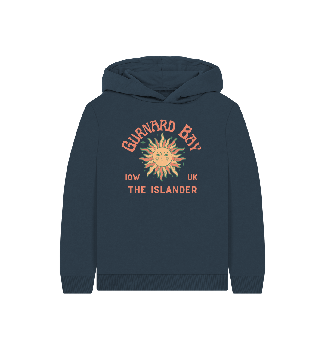 Navy Blue Kids Hoody - Gurnard Bay - Sunshine - The Islander - Isle of Wight