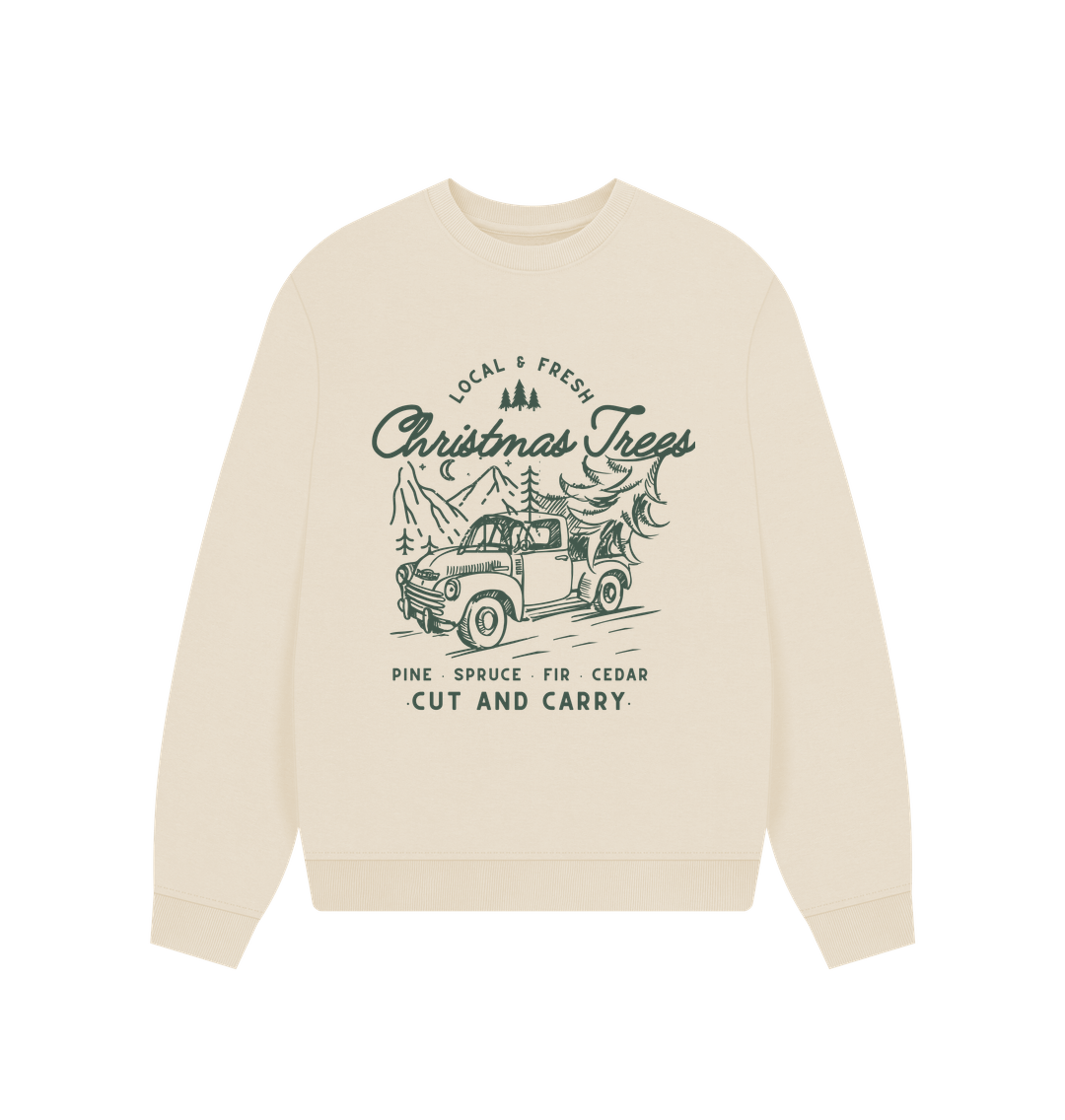 Oat Christmas Tree\u2019s - Womens oversized style sweatshirt