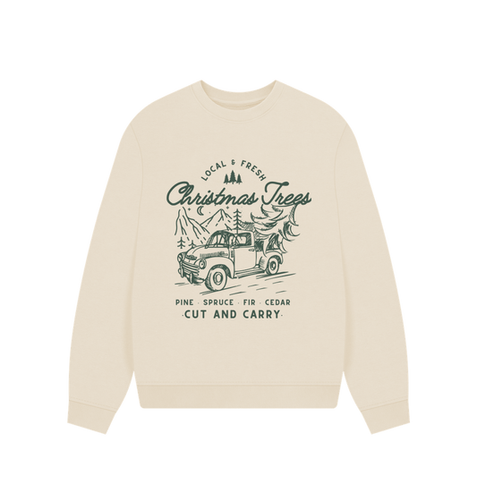 Oat Christmas Tree\u2019s - Womens oversized style sweatshirt