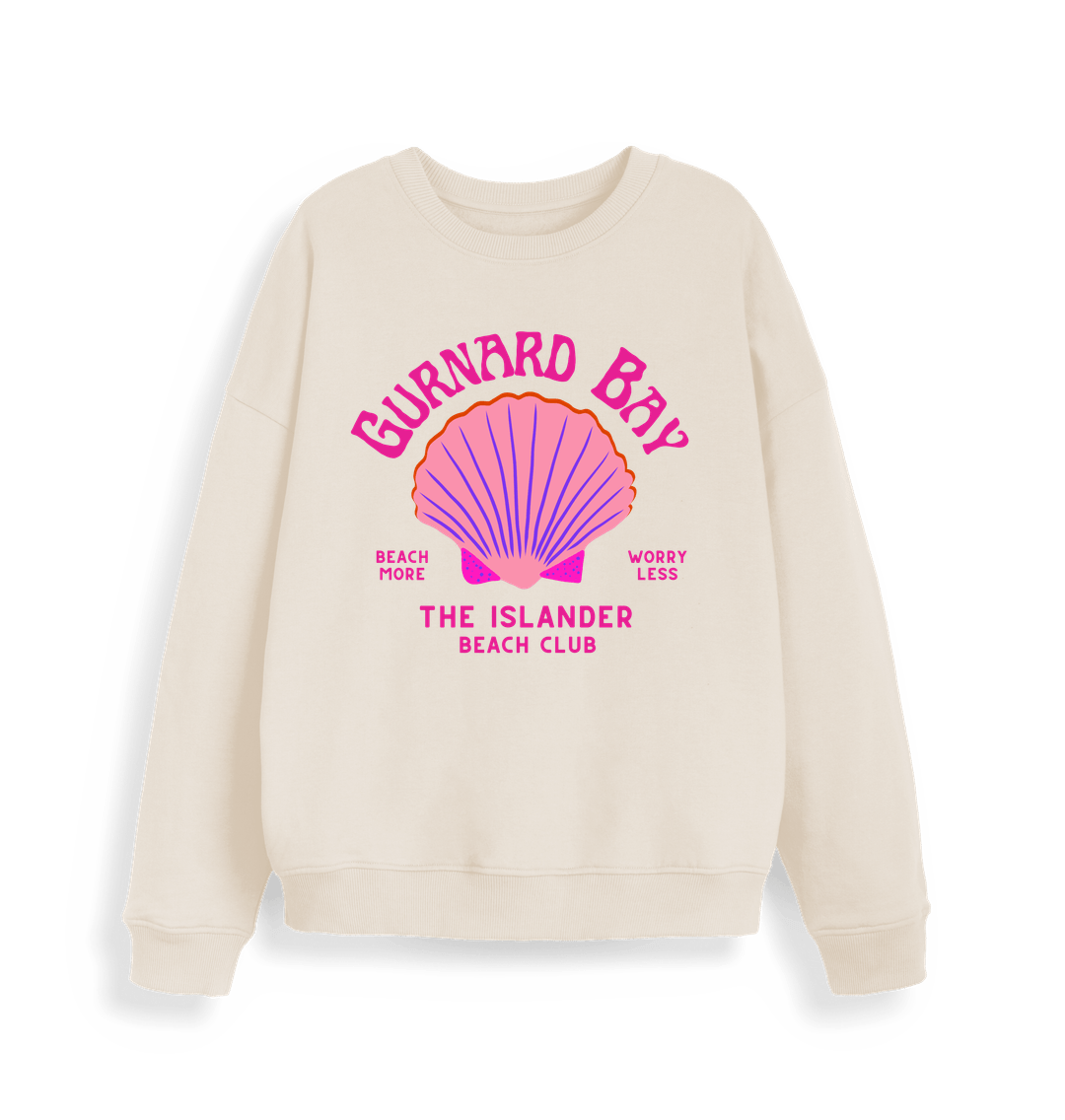 Natural Raw Gurnard Bay - Pink Beach Club - Women's Oversized Style Sweatshirt