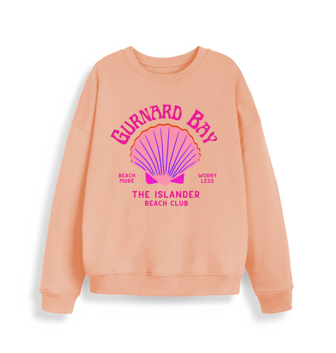 Fraiche Peche Gurnard Bay - Pink Beach Club - Women's Oversized Style Sweatshirt