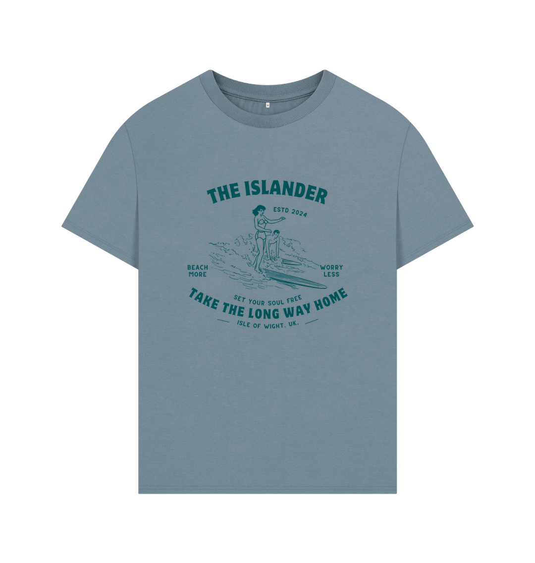 Stone Blue Printed T-shirt