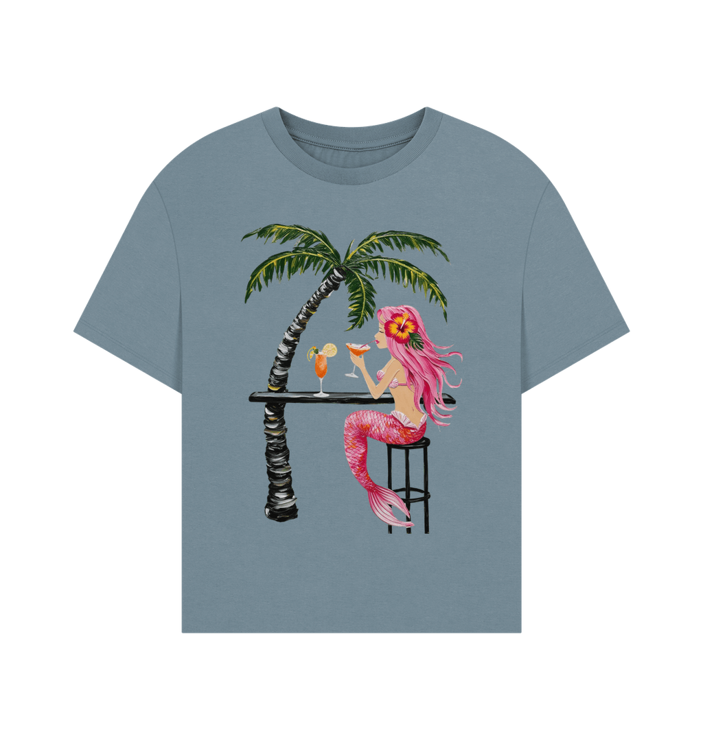 Stone Blue Printed T-shirt