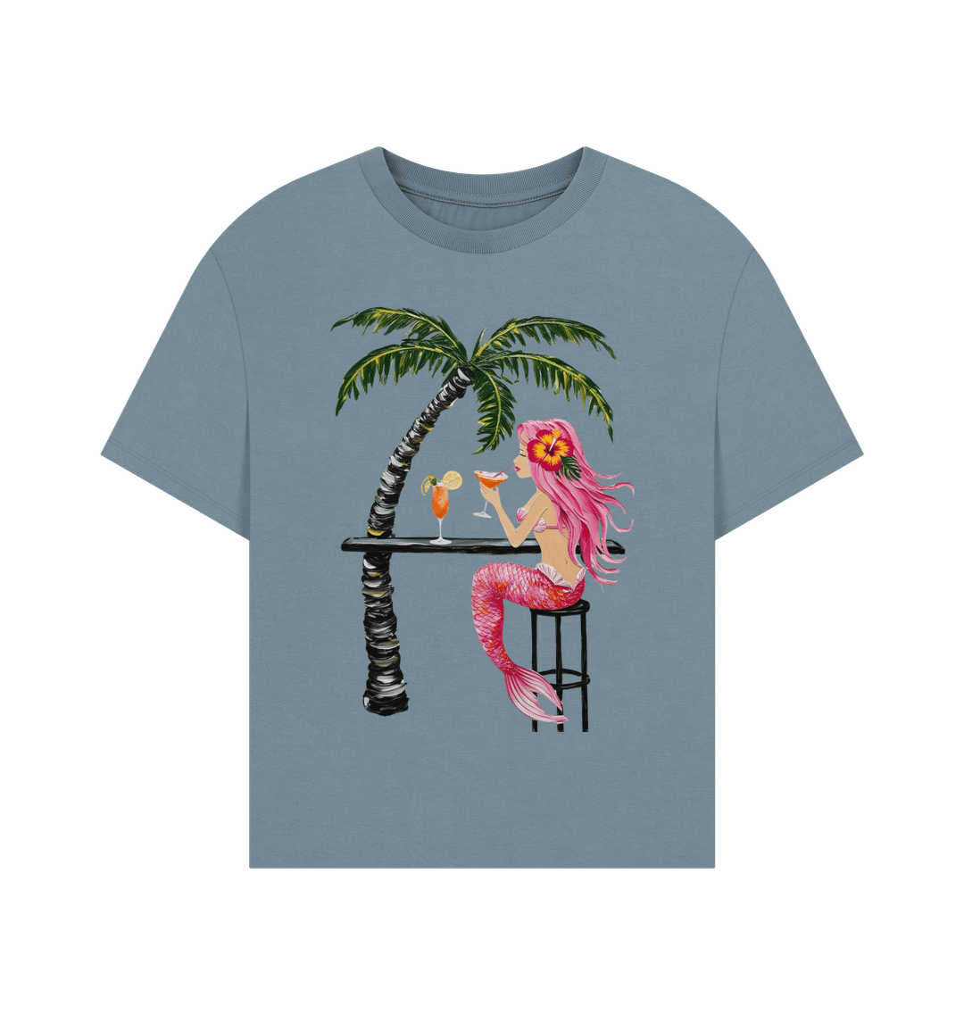 Stone Blue Printed T-shirt