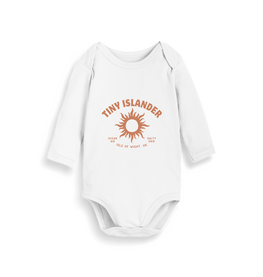 Organic White Tiny Islander - Baby Organic Long Sleeve Body Suite