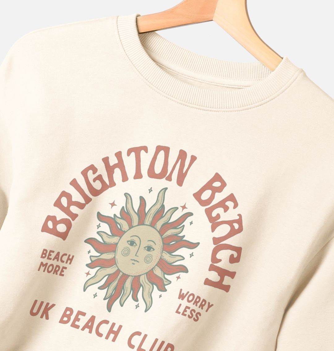 Brighton Beach - UK Beach club - Women's oversized style sweatshirt - Beach More/Worry Less