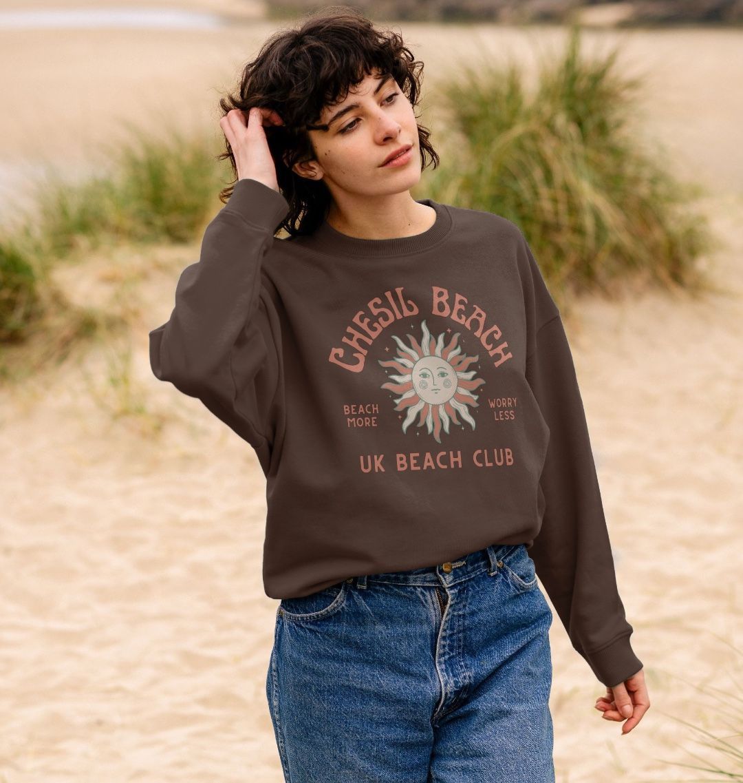 Chesil Beach - UK Beach club  - Women's Oversized style sweatshirt - Dorset Beach