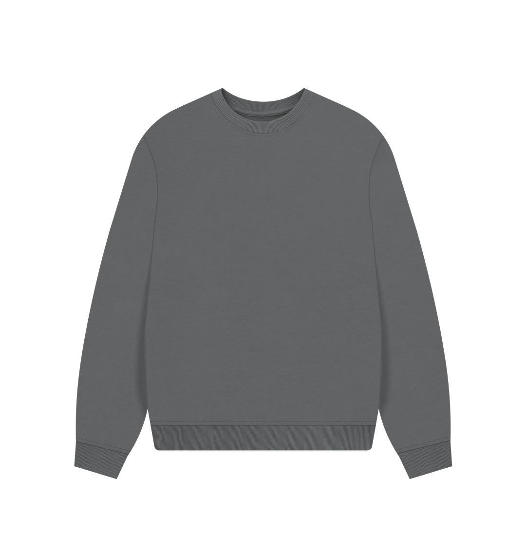 Slate Grey The Islander - Set Your Soul Free - Women's Oversized Style Sweatshirt - Back Print