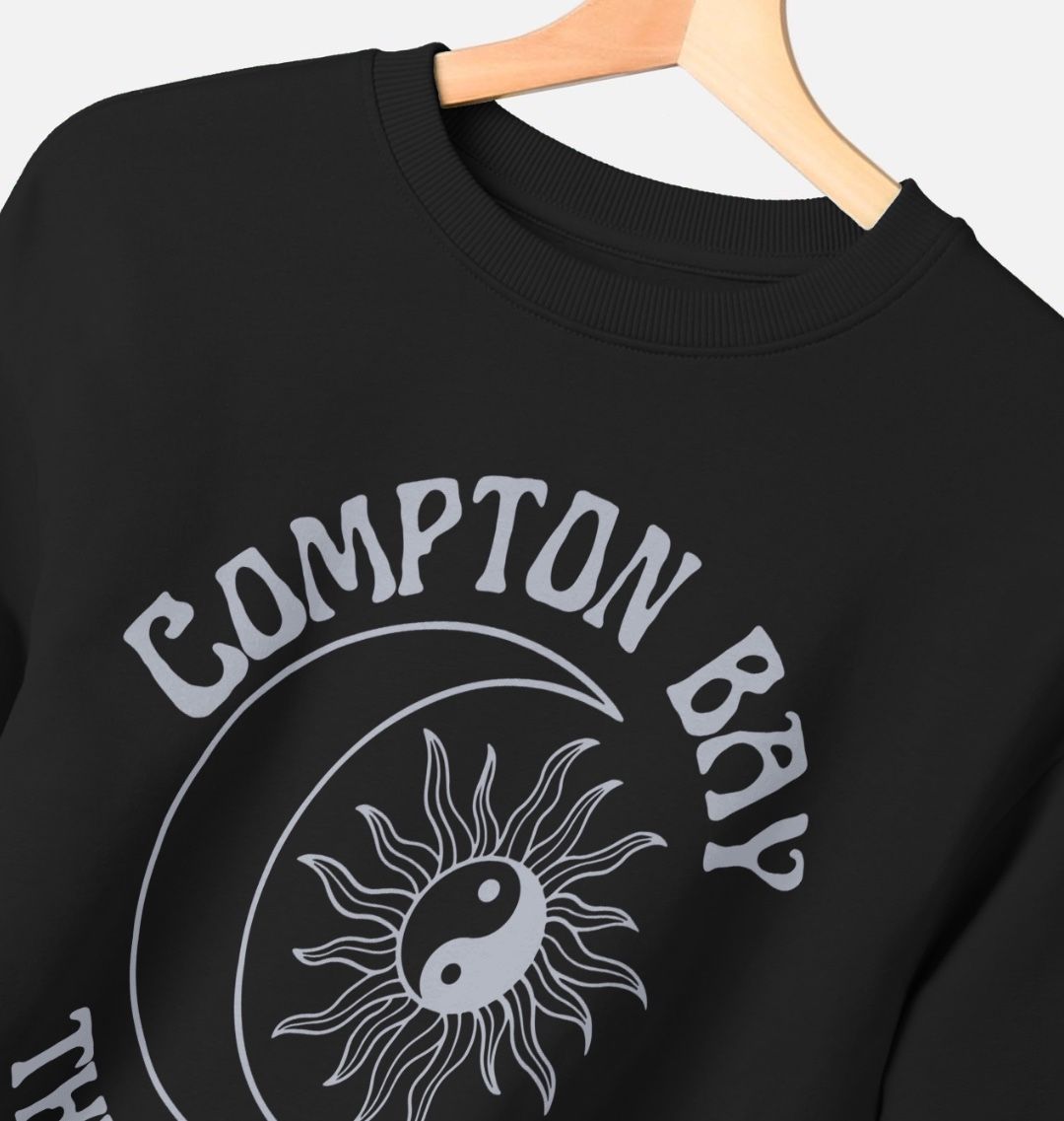 Compton Bay - Lilac writing - Women's oversized style sweatshirt - Sun and Moon - The Islander