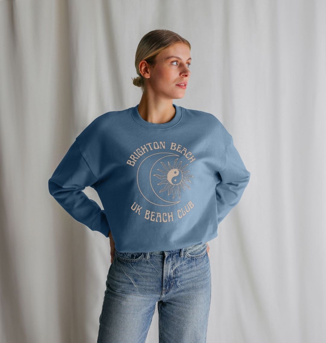 Brighton Beach - UK Beach club  - Women's Oversized style sweatshirt - Sun and Moon design