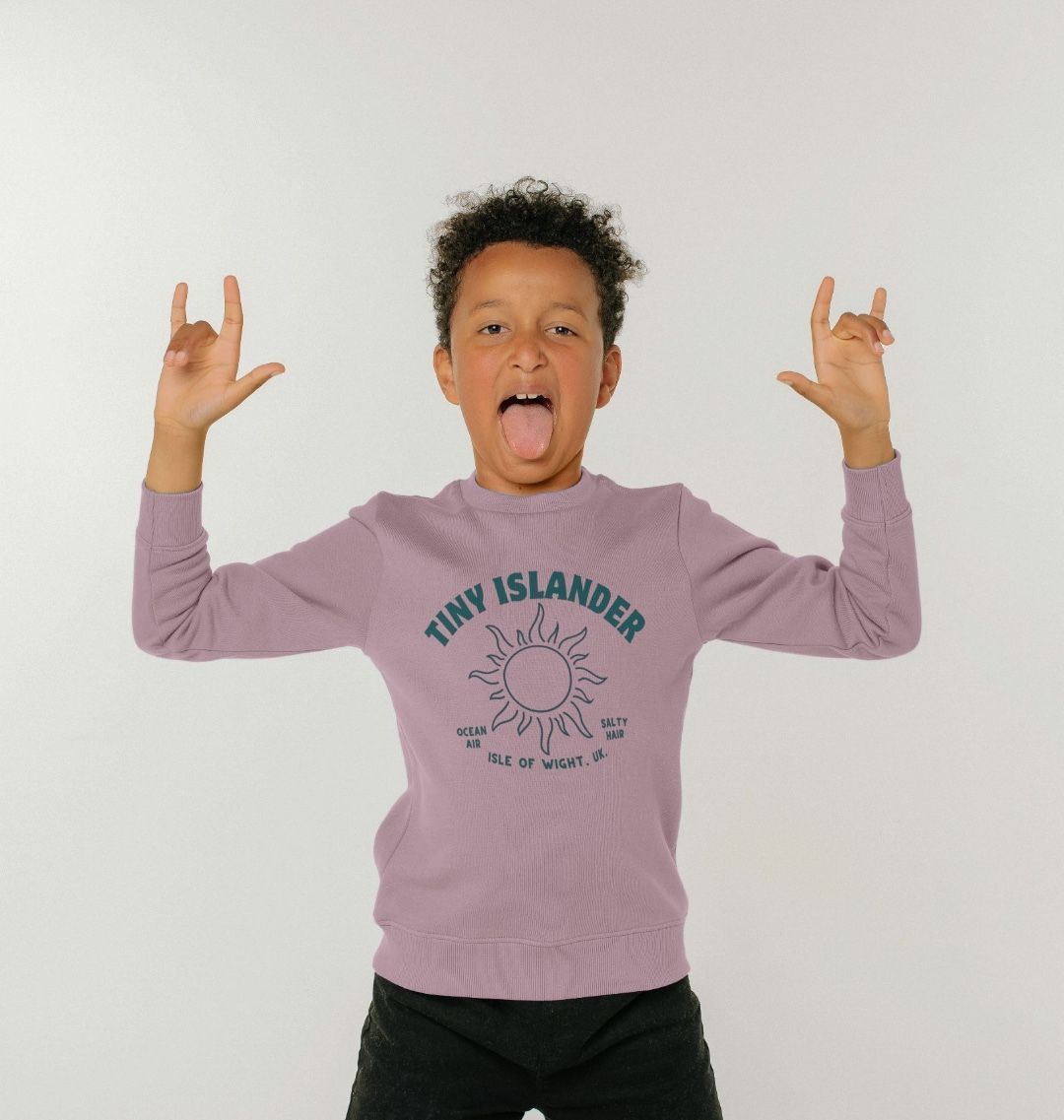 Tiny Islander - Blue writing - Kids Sweatshirt