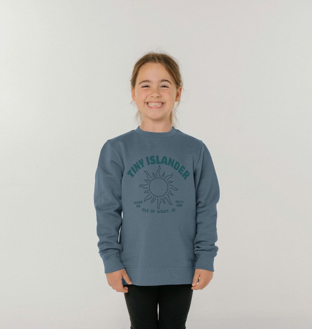 Tiny Islander - Blue writing - Kids Sweatshirt