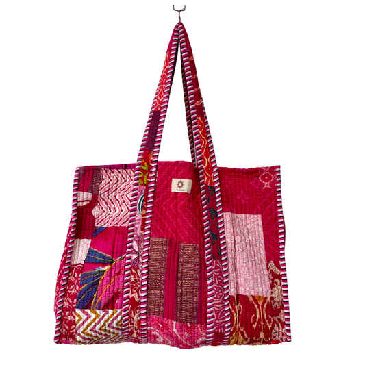 Pink Patchwork Shopper Tote (Reversible)