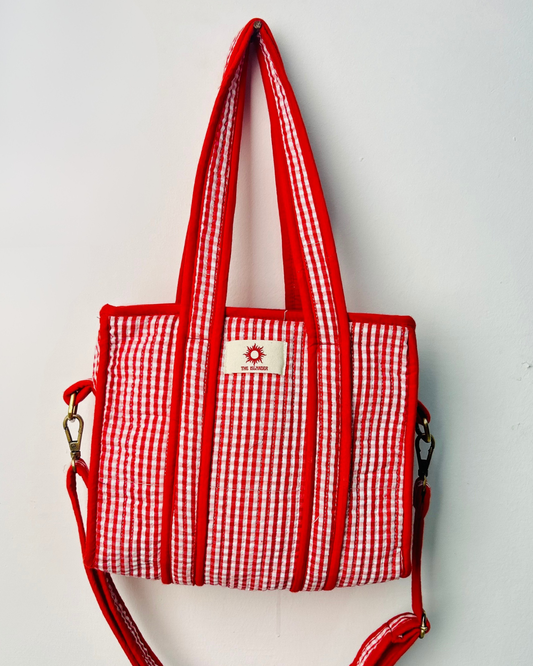 Red Gingham Mini Tote Bag