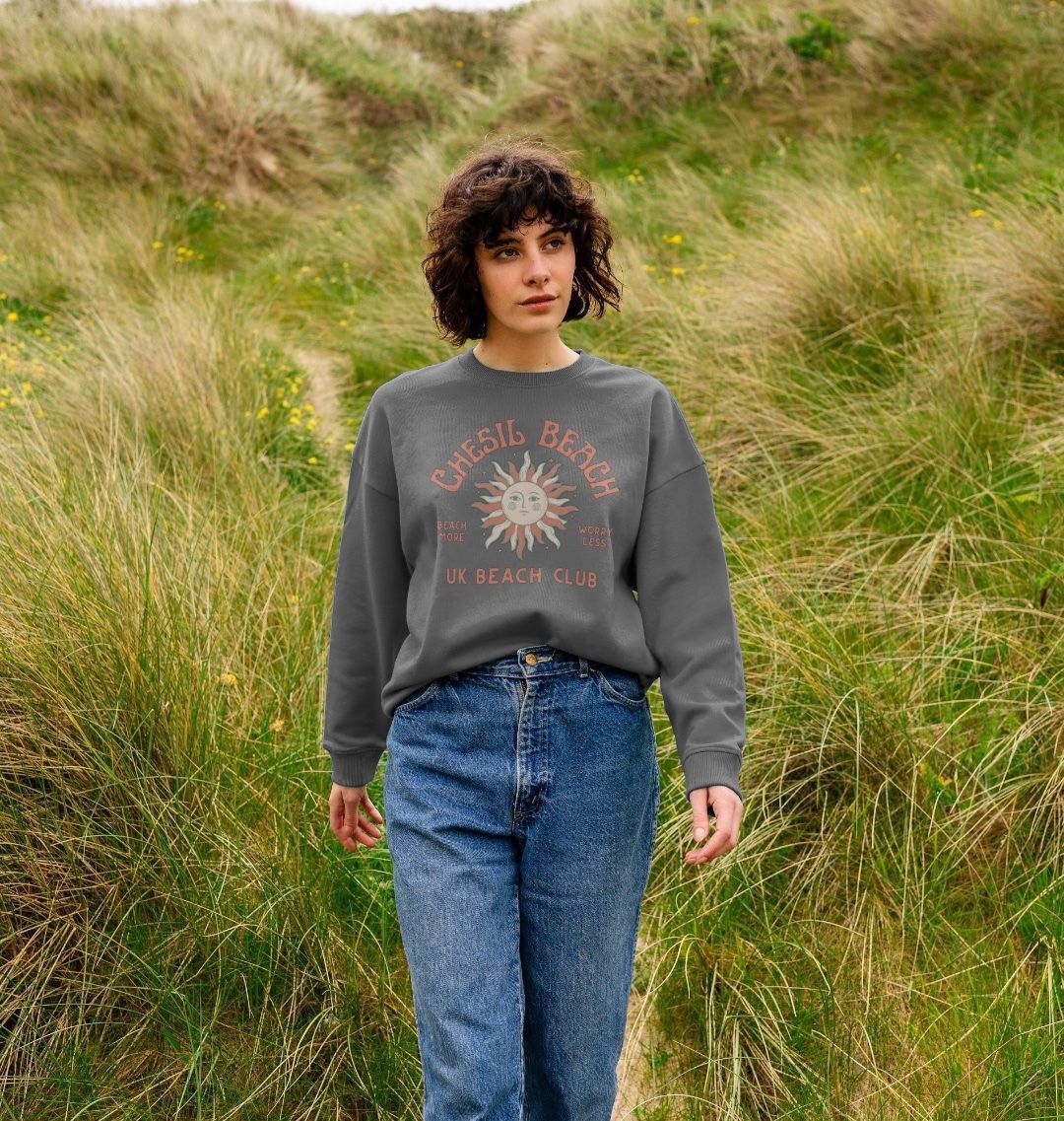 Chesil Beach - UK Beach club  - Women's Oversized style sweatshirt - Dorset Beach