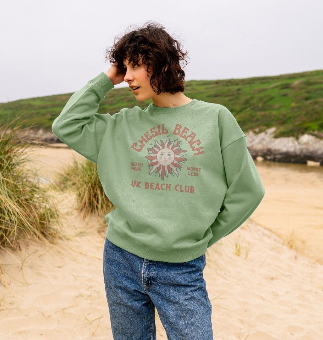 Chesil Beach - UK Beach club  - Women's Oversized style sweatshirt - Dorset Beach