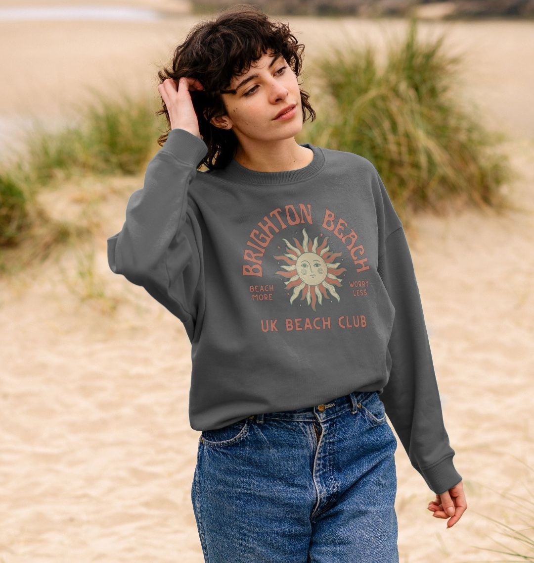 Brighton Beach - UK Beach club - Women's oversized style sweatshirt - Beach More/Worry Less