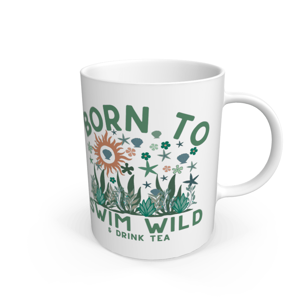 White Wild Swim Gift - Wild Swim Mug - Green