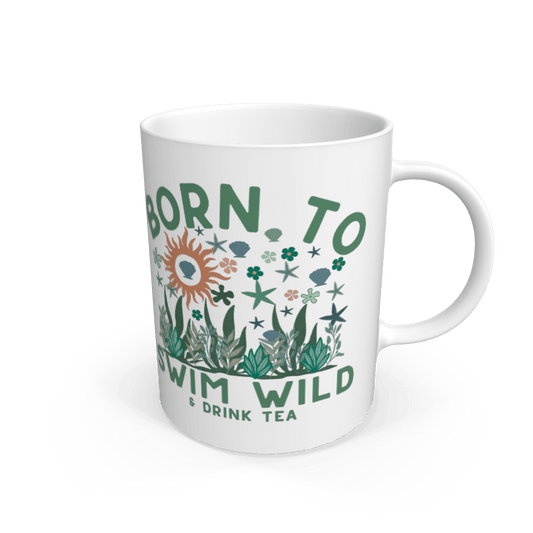 White Wild Swim Gift - Wild Swim Mug - Green