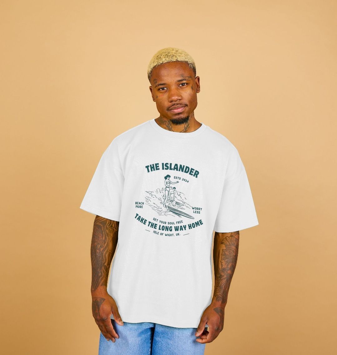 Take the long way home -Unisex oversized Tshirt - Surf - The Islander