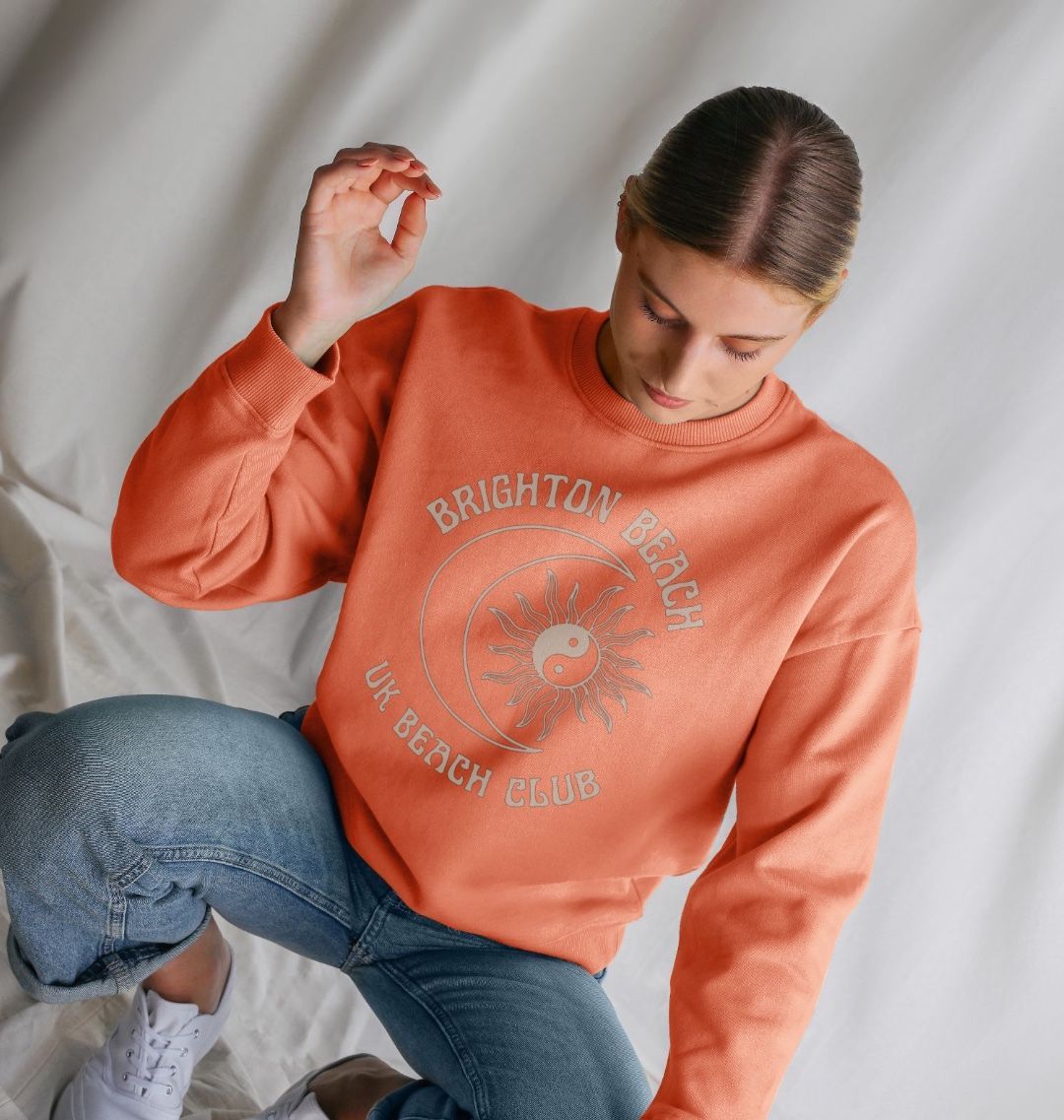 Brighton Beach - UK Beach club  - Women's Oversized style sweatshirt - Sun and Moon design